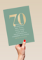 Verjaardagskaart 70 groen gouden letters
