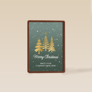 Kerstkaart zakelijk Gouden kerstbomen Aanpasbare tekst