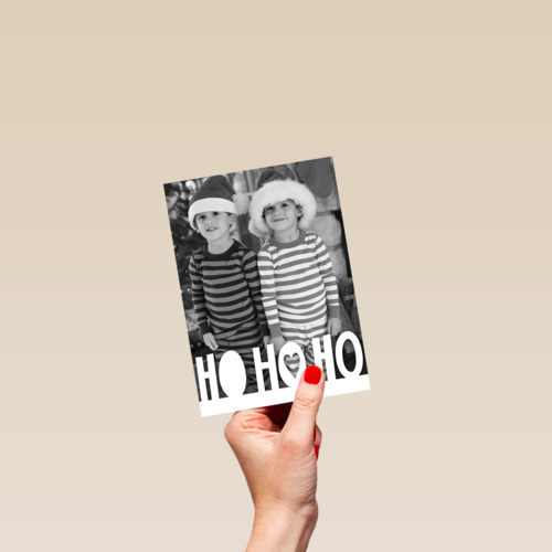 fotokaart met ho ho ho als tekst