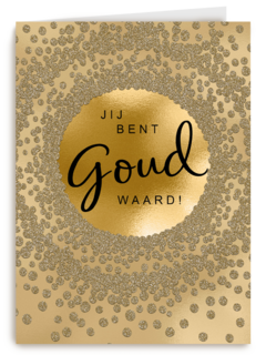 Moederdag kaart stijlvol jij bent goud waard