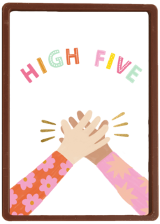 nieuwe baan kaart high five