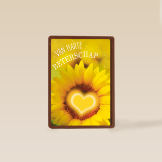 Beterschapskaart zonnebloem met hart