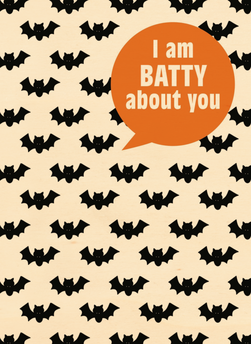 Houten Kaart Halloween | Houten Kaart Hallmark | Halloween | Vers Van De Pers Halloween I Am Batty About You