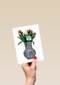bedankt kaart folio vaas met bloemen thank you