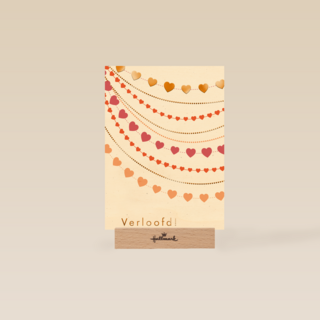 Verloving kaart kralen met hartjes