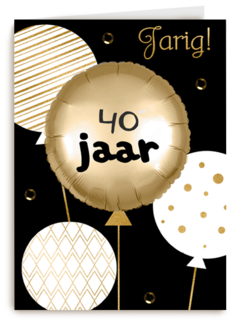 verjaardag kaart leeftijden 40 ballon