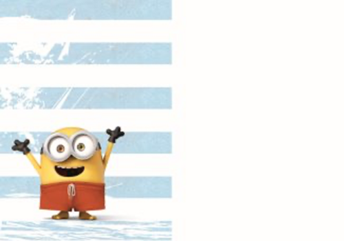 op kamp kaart met coole minions