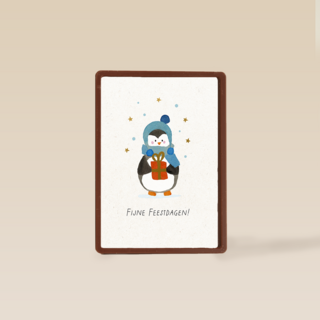Kinderpostzegels Pinguin Fijne Feestdagen