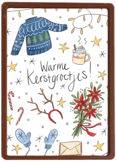 kerstkaart matia studio warme kerstgroetjes
