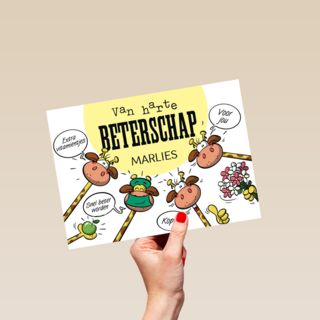 funny mail van harte beterschap giraffe