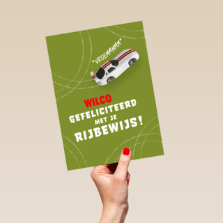 Rijbewijs kaart gefeliciteerd met naam