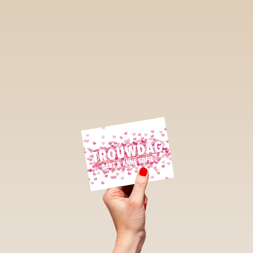 huwelijk jubileum kaart met confetti op de trouwdag van