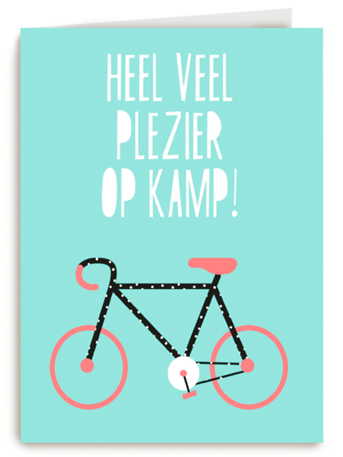 Kaart Hallmark | Op Kamp | Op Kamp Kaart Heel Veel Plezier Op Kamp Fiets