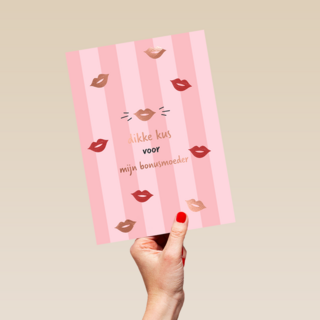 Moederdag dikke kus roze