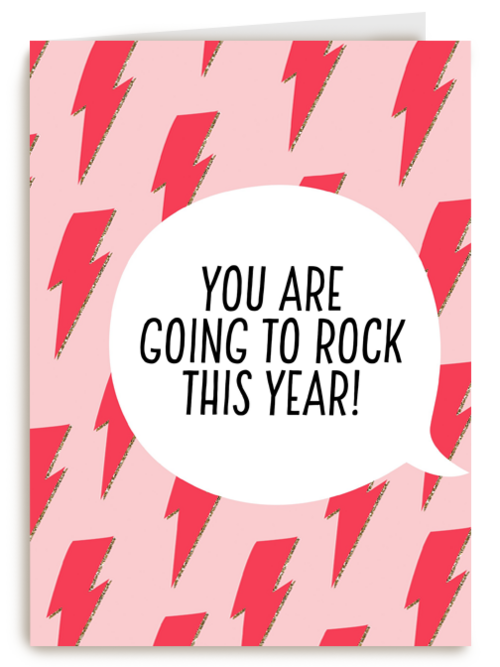 nieuwjaarskaart goede voornemens you are going to rock this year