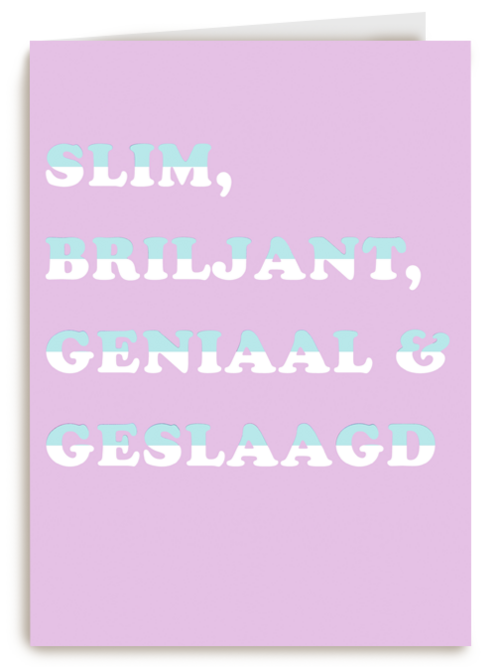 geslaagd kaart slim briljant geniaal en geslaagd