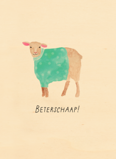 Beterschapskaart schaap met trui