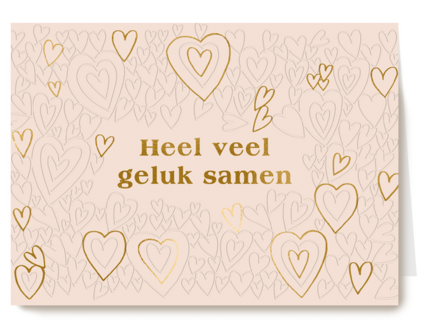 Heel veel geluk samen gouden hartjes