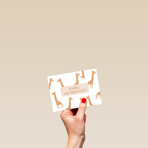 Geboorte felicitatie kleinkind Giraffe design