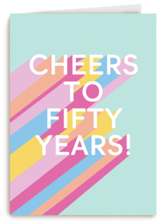 Verjaardagskaart vrouw cheers to fifty years 50