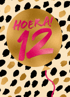Verjaardagskaart Hoera 12 meisje