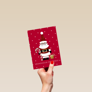 kerstkaart klassiek vrohoholijk kerstfeest