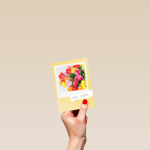 lente kaart boeket bloemen veel liefs