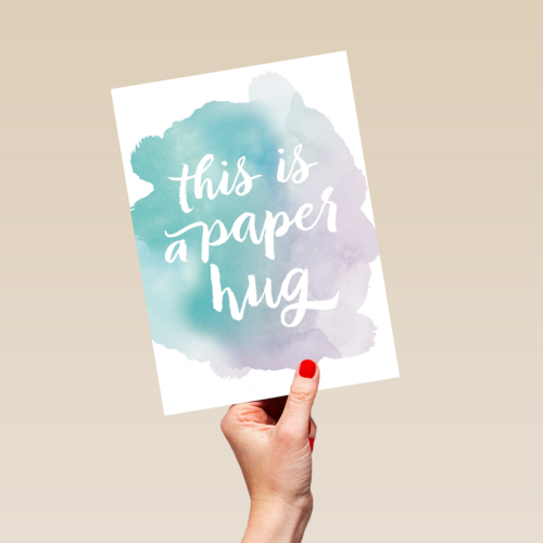 watercolor this is a paper hug