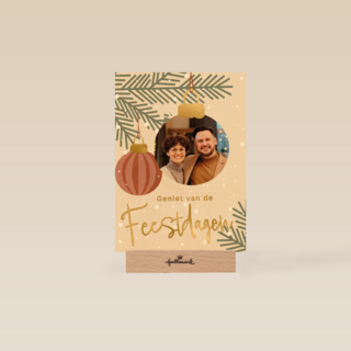 Kerstballen feestdagen fotokaart