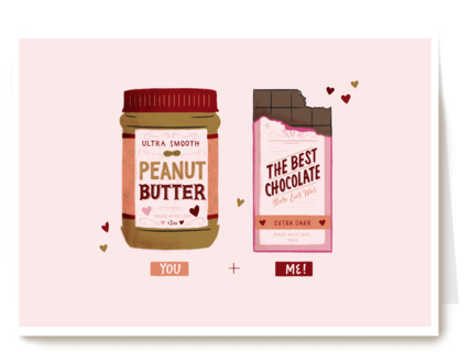 Liefde kaart peanut butter and chocolate