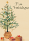 Kerstkaart klassiek kerstboom cadeautjes