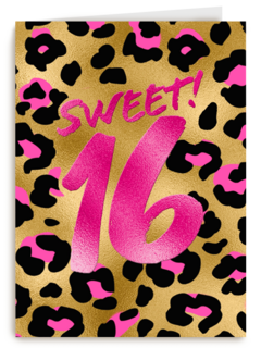 Verjaardagskaart sweet 16 tiener meisje