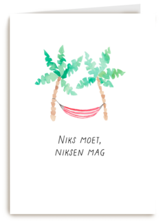 Niks moet niksen mag hangmat met 2 palmbomen