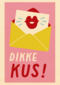 Zomaar kaartje dikke kus roze