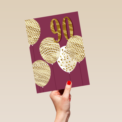 Stijlvolle verjaardagskaart 90 jaar