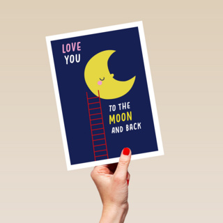 Liefdeskaart love you to the moon and back