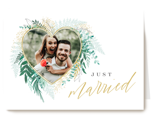 Trouwen fotokader met hart just married