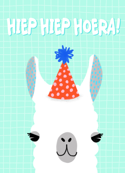 Verjaardagskaart Hallmark | Ansichtkaart Verjaardag Hiep Hiep Hoera Alpaca