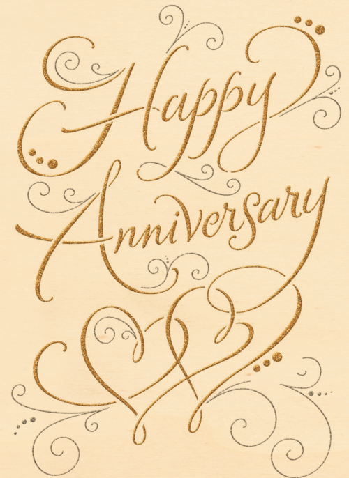 Houten Kaart Huwelijksjubileum | Houten Kaart Hallmark | Huwelijksjubileum | Huwelijk Jubileum Tekst