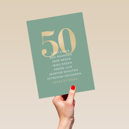 Verjaardagskaart 50 600 maanden