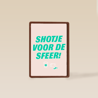 Verjaardagskaart man vrouw grappig shotje voor de sfeer
