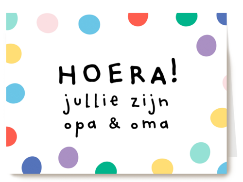 geboorte kleinkind confetti hoera jullie zijn opa en oma