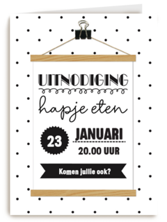 Uitnodiging etentje borrel hapje eten  