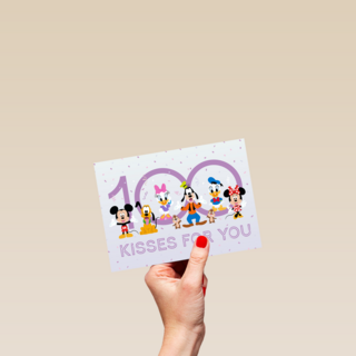 Vriendschapskaart Disney 100 kisses for you