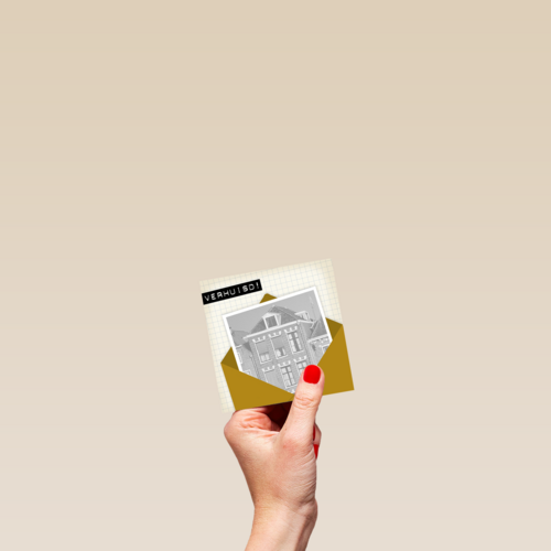 verhuisd envelop ruitjespapier