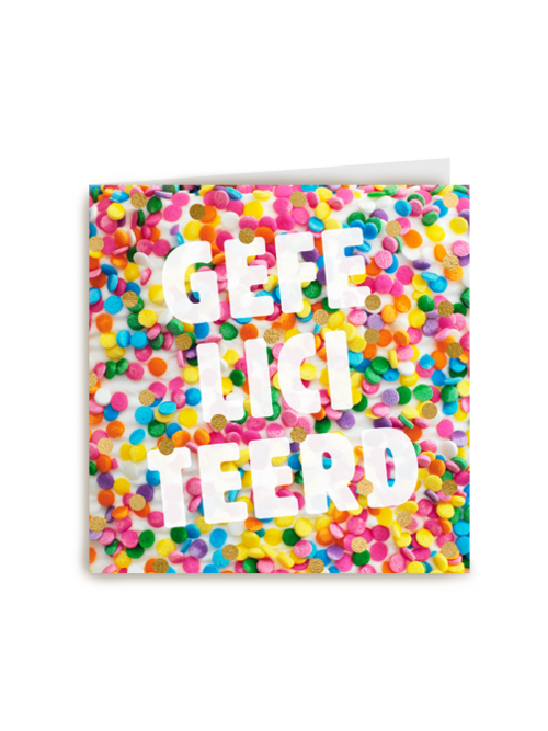 Gefeliciteerd kaart met confetti