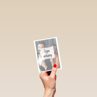 Fotokaart staand eigen ontwerp wit kader 1 foto