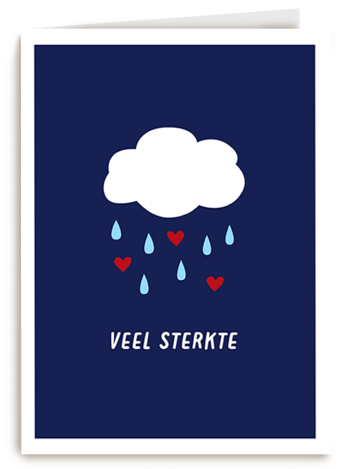 Kaart Hallmark | Condoleance Kaarten | Sterkte Kaart Wolkje Met Hartjes Regen