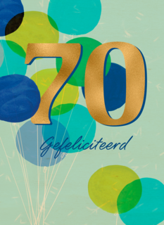 Verjaardagskaart 70 met ballonnen