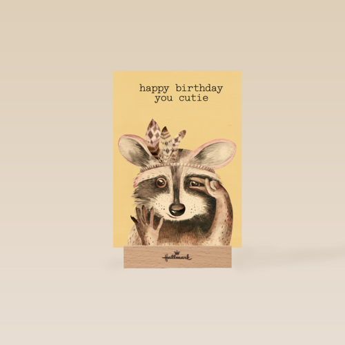 verjaardag kaart hip happy birthday to you cutie wasbeer